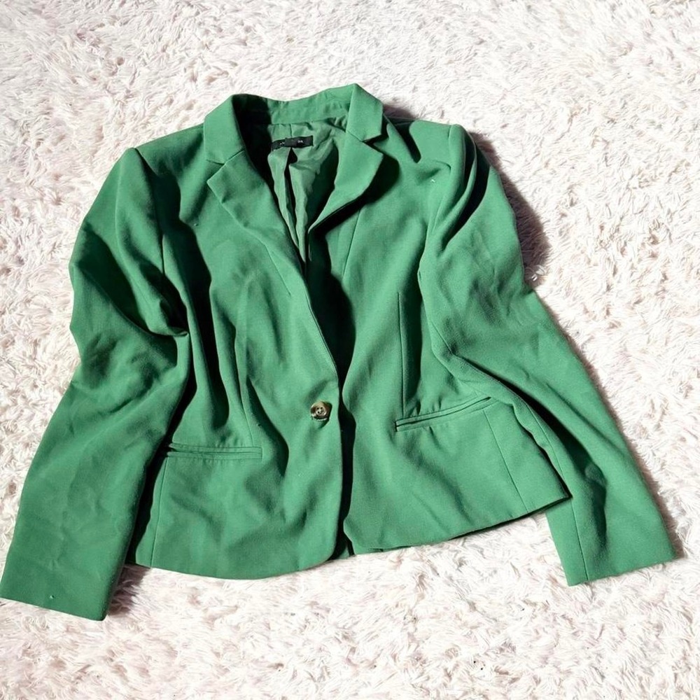 Grass Green Vivid Colorful Quirky Teacher Blazer Womens M Capsule Rainbow Popart